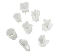 8 Moldes para Velas en Formas Irregulares, Molde Velas Resistentes Al Calor, Moldes de Silicona para Velas Desmolde FáCil, con 2 LáMinas Adhesivas de Doble Cara para FijacióN de Mecha