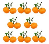 8 naranjas artificiales, modelos realistas de frutas de mandarina falsas para decoración del hogar, cocina, comedor, fiesta, decoración de plástico de simulación de frutas sintéticas