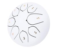 8 Nota Tambor de Lengua, Instrumento de Percusión Musical Tambor de Acero de Acero para Meditación Educación Musical de Yoga con Gráfico de Notación que Lleva Bolsa (WHITE)