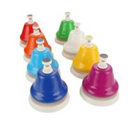 8 Notes Colorful Desk Bells, Metal Hand Bells Set, Rainbow Music Bells for Chorus, Holiday Party Supplies, Birthday Gift