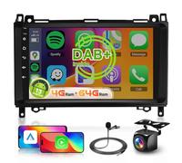 【8 Núcleo 4+64G】Hodozzy DAB/DAB+ Carplay Radio Coche para Mercedes Benz B200 W169 W245 W639 Sprinter Vito Viano,9 Pulgadas Autorradio Android con Pantalla Táctil con WiFi/GPS/RDS/FM/Bluetooth/USB/HiFi