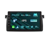 [8 núcleos 4GB+64GB] Autoradio para BMW E46 M3, Rover 75 y MG ZT, Reproductor Multimedia de Radio de Coche de 9 Pulgadas con 4G LTE Integrado Wireless CarPlay/Android Auto DSP GPS Bluetooth RDS FM/Am