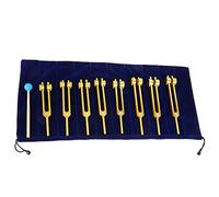 8 Pack Chakra Tuning Forks Set, Con Mazo De Goma, Bolsa De Almacenamiento De Terciopelo, For ADN Curación, Chakra, Terapia De Sonido, Mantenga Cuerpo, Mente Y Espíritu En Perfecta Armonía