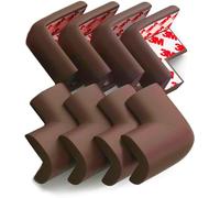 8-Pack Corner Protectors Baby Proof, Furniture Corner and Edge Safety Bumpers, Soft Rubber Foam Cushion Covers, 3M Taped Corner Guards, Baby Child Proofing Pads, Table Corner Protectors, Brown