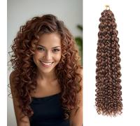 8 Packs GoGo Curl Crochet Hair 18 Inch Long Curly Crochet Hair for Women Beach Curl Water Wave Deep Twist Crochet Braids Synthetic Braiding Hair Extensions (30#, 14 Inch(pack of 8))