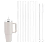 8 pajitas transparentes de repuesto para Stanley 30 oz 40 oz, 31,5 cm, no tóxicas, transparentes, pajitas con cepillo de limpieza, pajitas reutilizables de plástico transparente