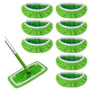 8 paños de microfibra reutilizables 25,4×11,5 cm compatibles con Swiffer Sweeper - recambios lavables para mopa, uso en seco y en húmedo - para suelos de madera, laminado, baldosa, mármol y vinilo