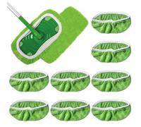 8 paños reutilizables para toallitas húmedas para el suelo, para toallitas planas Swiffer, recargas lavables para uso húmedo y seco, almohadillas de microfibra lavables (verde)