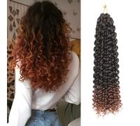 8 paquetes de cabello rizado de ganchillo GoGo de 18 pulgadas de largo y rizado para mujer, rizos de playa, rizos de agua, trenzas de ganchillo, trenzas de ganchillo sintéticas (T1B/30#, 18 pulgadas