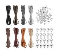8 Paquetes de cordón, 100 Clips, 20 Cierres de Langosta, cordón de Pulsera, cordón para Hacer Collares, Accesorios de cordón de Bricolaje
