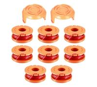 8 Paquetes De Hilo Para Recortadora De Césped Y 2 Paquetes De Tapas, Carretes De 1,65 Mm De Diámetro Y 3 M De Largo, Compatibles Con Todas Las Cortadoras De Césped WORX De 20 V