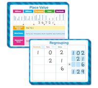 8 Paquetes de Pizarras de Valores de Lugar, Pizarra Blanca de Doble Cara Borrable y Escribible para Aprender Matemáticas para Niños, Estudiantes, Salón de Clases y Hogar (30,5cm x 23cm)