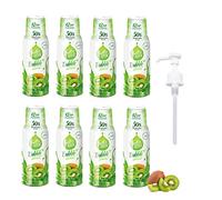 8 paquetes - FruttaMax - Concentrado de jarabe de frutas | Menos azúcar | con un 60% de contenido de fruta | adecuado para máquina de refrescos (8 x 500 ml) (8 x Kiwi)