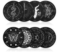 8 Paquetes Tablero de Péndulo de Madera de Adivinación de Radiestesia Mensaje Metafísico Bruja Kits de Péndulo para Tomar Decisiones de Wiccan Suministros de Altar de Brujería, 6 Pulgadas