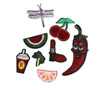 8 parches de reparación de frutas, parches para planchar con lentejuelas bordadas, para coser en ropa, sombrero