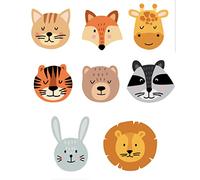 8 parches rodillera infantil serigrafiados para planchar en la ropa. Aplicaciones termoadhesivas para reparar y decorar pantalones, chaquetas, jerseys, mochilas, batas, etc. (AnimalsFace)