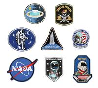 8 parches termoadhesivos con diseño de astronauta, con banderas bordadas, para ropa, manualidades
