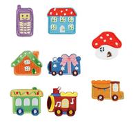 8 parches termoadhesivos de dibujos animados para reparación de automóviles para bolsas y ropa, decoración bordada, para coche, camión de dibujos animados, bordado para vestir y jeans