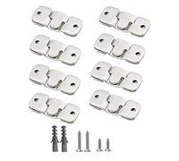 8 pares (16 piezas) de soporte de montaje empotrado, soporte de montaje oculto, hebilla para colgar, marco de fotos de acero inoxidable, gancho para colgar fotos,conector de muebles (44 mm)