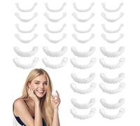 8 Pares Carillas Dentales Ajustables para Cubrir Dientes Picados Dentadura Postiza Perfecta Dientes Postizos Temporales Carillas Dentales Dentaduras Postizas Ajustables Protesis Grapas Dentales