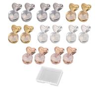 8 Pares De Ayudas Para Aretes, 1 Caja De Almacenamiento, Levantador De Aretes, Adecuado Para Orejas Deslizables, Aretes De Silicona Se Pueden Colocar En La Parte Posterior