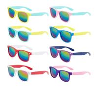 8 Pares De Gafas De Sol, Gafas De Sol Con Bloques De Color, Gafas De Sol De Moda Personalizadas, Gafas De Sol De Playa Para Niños, Gafas De Estilo Moderno, Gafas De Sol Para Fiesta En La Piscina