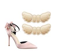 8 pares de inserciones de cojín de talón, color beige, almohadillas de zapatos para zapatos sueltos, insertos demasiado grandes, forros, protectores de ampollas de talón para mujeres y hombres