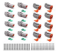 8 Pares Electrico Impermeable Conector,22-18 AWG 2 Pines Conectores Eléctricos Impermeables, DT Enchufe Estanco, para Coche Barco Moto