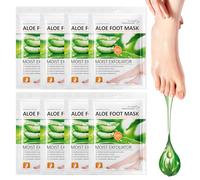 8 Pares Mascarilla Pies Exfoliante, Aloe Vera Máscara Pies Peeling, Foot Peel Mask, Calcetines Peeling Exfoliantes, Mascarilla Hidratante para Pies, para Mujeres y Hombres