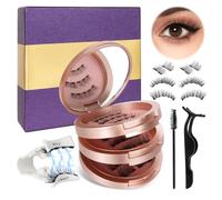8 Pares Pestañas Magneticas, Pestañas Postizas Magnéticas con Aplicador, Pestañas Magnéticas Reutilizable, No Requiere Pegamento, Pestañas Postizas Magnéticas 3D Con Clip