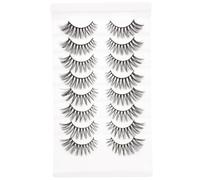 8 Pares Pestañas Postizas de Aspecto Natural Fibra Química Negras | Sesión Fotográfica y Salida Nocturna, Ligeras y Densas, Acabado Realista, Uso Femenino