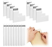 8 Pares Rectos Tiras para Colgar Cuadros y 8 Pares en Forma de L Tiras para Colgar Cuadros, Adhesivos Colgadores Sin Clavos para Cuadros Tiras para Colgar en la Pared para Carteles Pinturas