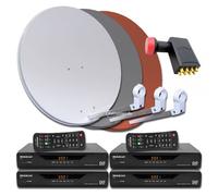 4 Usuarios Digital Sat Satélites Planta Receptor 3600 Quad LNB 0,1db