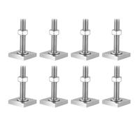 8 Pcs Abrazadera de Ranura para Riel en T, M6x35mm Adaptador de Ranura en T Track Adapter de Acero Inox con Tuercas y Arandelas para Rieles de Techo y Portabicicletas Portaequipajes(M6 Cuadrado)