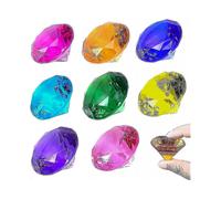 8 Pcs Big Size Kids Diamond Toy - Acrylic Diamond Gems Jewels Large Pirate Treasure Chest Hunt Toy, Fake Plastic Children Crystals for Crafts, Party F