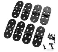 8 Pcs Bisagras Abatibles 180 Grados, Bisagras Puerta Plegable, Bisagra Plegables de metal para muebles, armarios, cajas de madera y baúles de madera (negras)