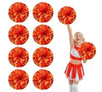 8 Pcs Cheerleading Pom Poms,13.7inch Cheerleader Pompoms with Four finger payment,Fit for Team Spirit Sports Dance Cheering (bronze)