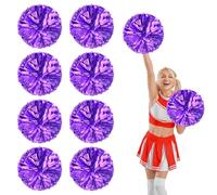 8 Pcs Cheerleading Pom Poms,13.7inch Cheerleader Pompoms with Four finger payment,Fit for Team Spirit Sports Dance Cheering (purple)