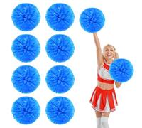 8 Pcs cheerleading poms,13.7inch pom poms cheerleading with Straight handle style Cheer Pom Pomsfor Dance, Matches, Team Spirit Sports (blue)