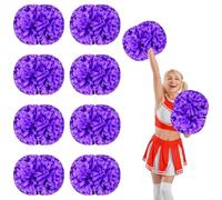 8 Pcs cheerleading poms,14.57inch pom poms cheerleading with Handle style Cheer Pom Pomsfor Dance, Matches, Team Spirit Sports (purple)