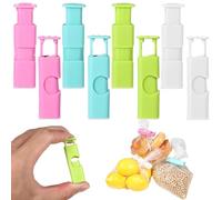 8 Pcs cierres para bolsas de cocina,pinzas para alimentos de cocina,sellos para bolsas, clips de plástico reutilizables,clips para bolsas de alimentos para el envasado de aperitivos (color aleatorio)