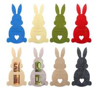 8 Pcs Conjunto de Regalos de Dinero de Pascua con Adornos de Fieltro de Conejitos, Pascua Clips Dinero, Embalaje de Regalo de Dinero, Divertidas Decoraciones de Pascua (Multicolor)