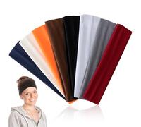 8 Pcs Diadema Mujer, Cinta Pelo Deporte Elástica Antideslizante Sudor Absorbente Transpirable Bandana Headband Unisex para Mujer y Hombre Yoga Correr Fitness Gimnasio Entrenamiento (8 Colores)