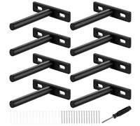 8 Pcs Escuadras para Estanterias, 75mm Soporte Estante Flotante Invisible, Soportes para Estantes de Pared, Soporte Baldas Pared Oculto para Estantes DIY(Negro)