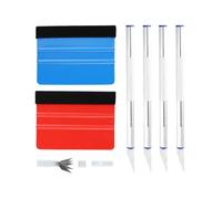 8 PCS Espátula Vinilo, Aplicación de Películas Adhesivas con 2 Raspador de Fieltro, 1 Cuchillo Artesanal y 5 Cuchillas de Reemplazo, Ideal para Ventanas y Proyectos de Bricolaje