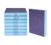 8 Pcs Esponja de Lijado, Esponja Lija Madera, Taco de Lijas de Papel Húmedo y Seco para Madera, Paneles de Yeso y Metal, Bloques de Lijado Manual Reutilizables, Grano 60/80/120/180/220/280/320