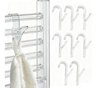 8 Pcs Gancho Toallero para Radiador Toallero,Ganchos para Radiador Baño, Ganchos Radiador Toallero de Plástico, Gancho Soporte Radiador,para Toallas y Ropa,Transparente