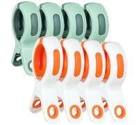 8 Pcs GrandesPinzas Durable Toalla Playa para Tumbonas, Fuerte Clips de Plástico, Resistentes al Viento, Sujeta Toallas Playas para Sillas de Piscina, Ropa de Cama