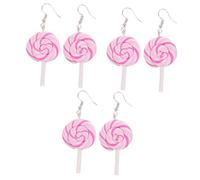 8 Pcs Large Dangle Ear Decorations Polymer Clay Lollipop Turquoise Hoop for Women Creative Earrings Thick Circle Cane
