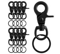8 Pcs Mosquetón Giratorio,360°Cierre Giratorio Con Articulación Giratoria Con Mosquetón Llavero, Mosquetone Pequeños De Aleación De Zinc, Mosquetone Pequeños De Negro Para Correas De Perro Llave